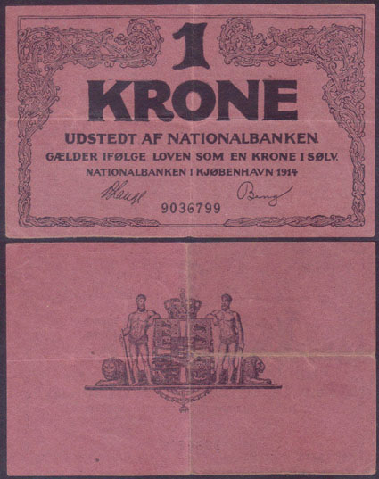 1914 Denmark 1 Krone L001412
